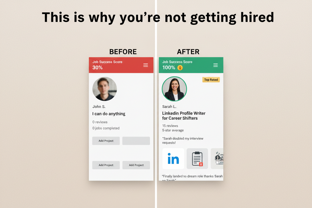 Upwork Profile Before and After