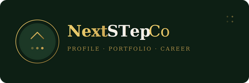 NextSTepCo logo on a black background